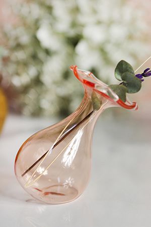 Маленькая стеклянная ваза ТРАСПАРЕНТЕ, розовая, 9 см, Edelman