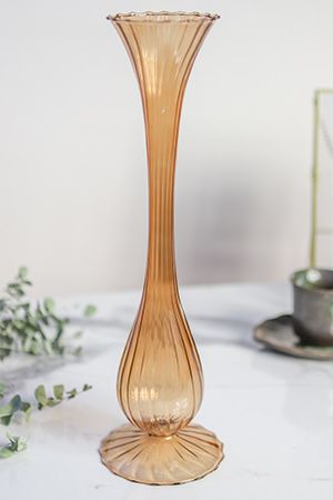 Стеклянная ваза АЛЬТО СОЛО, янтарная, 35 см, EDG