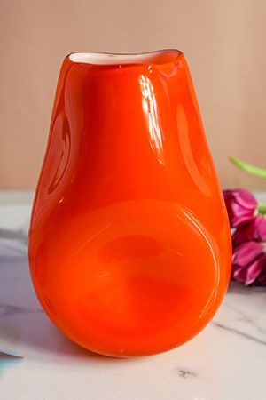 Стеклянная ваза АРАНЧОНЕ мандариновая, 23 см, EDG