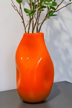 Стеклянная ваза АРАНЧОНЕ мандариновая, 29 см, EDG