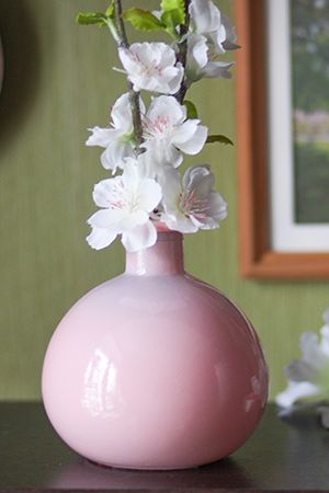 Декоративная стеклянная вазочка АЛХИМИЯ шар, розовая, 14 см, Edelman