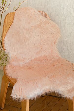 Декоративный коврик МЕХОВУШКА с длинным ворсом, нежно-розовый, 50х90 см, Kaemingk