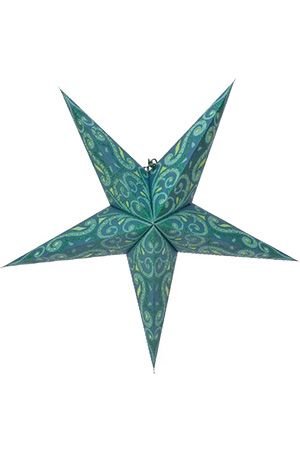 Подвесная звезда-плафон ЛИЛЛА зеленая, 60 см, белый кабель, цоколь Е14, Kaemingk