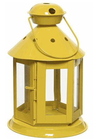 Фонарик-подсвечник ДОБРУША желтый, металл, стекло, 18 см, Kaemingk