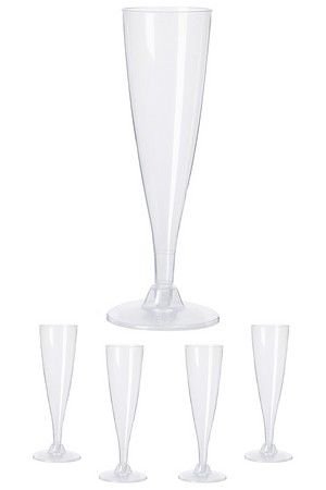 Пластиковые бокалы для шампанского БОЛЛЕ, 130 мл, 4 шт., Koopman International