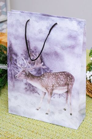 Подарочный пакет ЗИМНЯЯ СКАЗКА: ПЯТНИСТЫЙ ОЛЕНЬ, 34х25 см, Koopman International