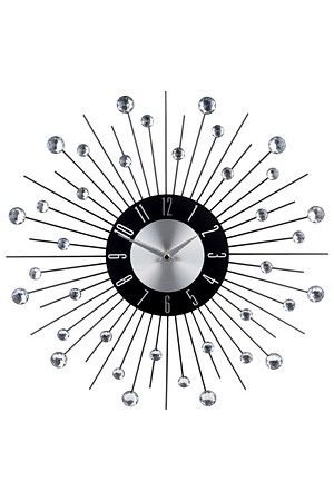 Настенные часы РАГГИ, серебряные лучи, металл, акрил, 42 см, Koopman International