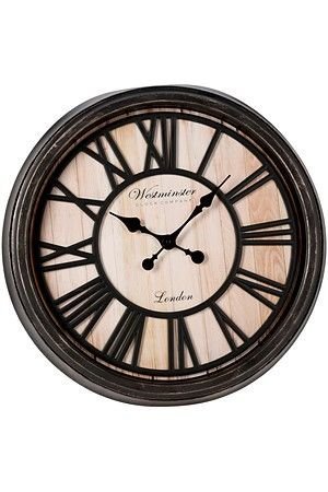 Настенные часы ВЕСТМИНСТЕР, дерево, чёрные, 50 см, Koopman International