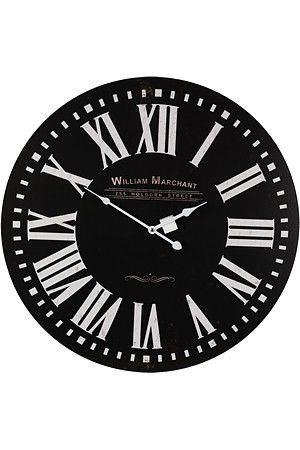 Настенные часы УИЛЬЯМ МЭРЧЕНТ, дерево, чёрные, 60 см, Koopman International