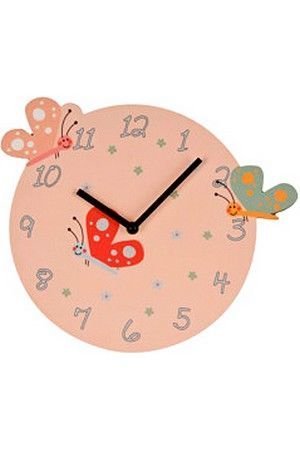 Детские настенные часы В МИРЕ МАЛЫШЕЙ: БАБОЧКИ, MDF, 28 см, Koopman International