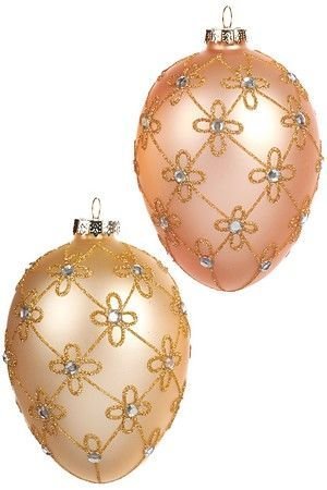 Подвесные украшения - яйца ШАРМ БИЖУ, стекло, 12 см, 2 шт., Goodwill