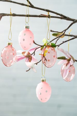 Подвесные украшения - яйца РОЗ-А-ПУА, стекло, 6 см, 6 шт., Goodwill
