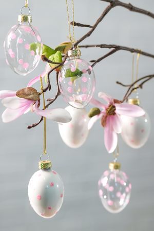 Подвесные украшения - яйца БЛАН-А-ПУА, стекло, 6 см, 6 шт., Goodwill