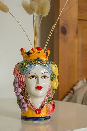 Сицилийская ваза ФАМОЗО: СИНЬОРИНА, керамика, 14 см, EDG