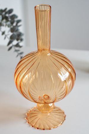 Стеклянная ваза ОВОИДЭ, оранжевая, 25 см, EDG