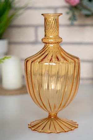 Стеклянная ваза КОППА, оранжевая, 20 см, EDG