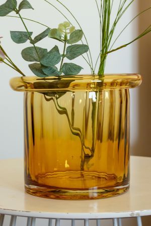 Декоративная ваза ТАЦЦА, стекло, янтарная, 16 см, EDG