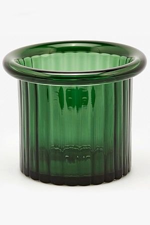 Подсвечник ВЕРРЭ, стекло, зеленый, 16 см, EDG