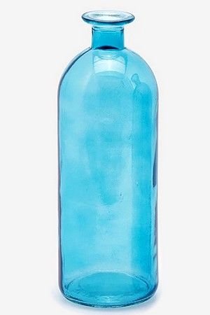 Декоративная бутыль-ваза БОРРАЧА ГРАНДЕ стекло, голубая, 26 см, EDG
