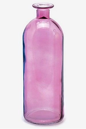 Декоративная бутыль-ваза БОРРАЧА ГРАНДЕ стекло, розовая, 26 см, EDG