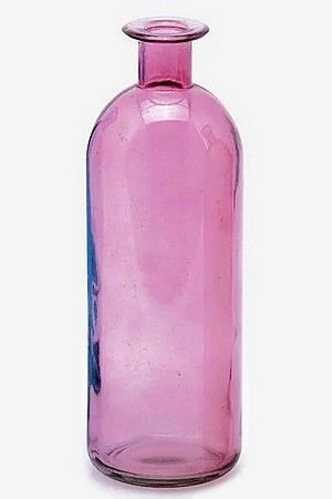 Декоративная бутыль-ваза БОРРАЧА МЕДИА, стекло, розовая, 20 см, EDG