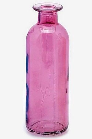 Декоративная бутыль-ваза БОРРАЧА ПИККОЛА стекло, розовая, 16 см, EDG