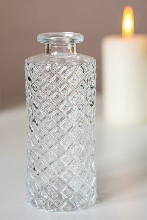 Декоративная бутыль-ваза КАРАФ РОМБИ, стекло,13х6 см, EDG