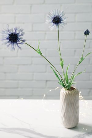 Декоративная ветка-цветок СКАБИОЗА ГОЛУБАЯ, 65 см, EDG