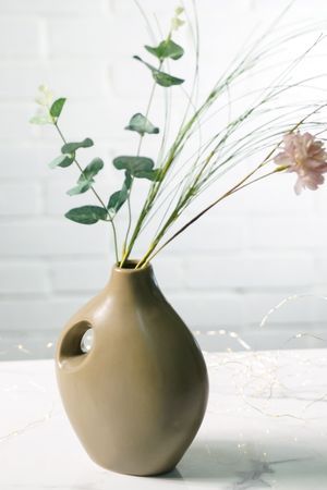 Декоративная ваза-кувшин ЛЕБРОК, фарфор, оливковый, 20х16 см, Koopman International
