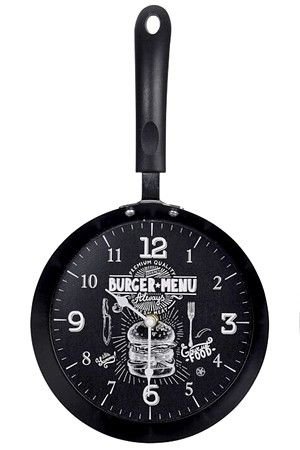 Кухонные настенные часы ВРЕМЯ ОБЕДАТЬ, чёрные, 39х21 см, Koopman International