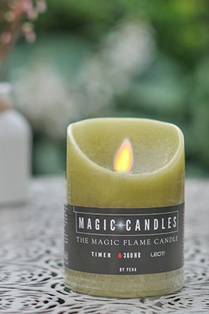 Светодиодная свеча с имитацией пламени ШАНДЕЛЬЕ: ТРАВЫ, колышущийся язычок, мерцающая, 10 см, батарейки, Peha Magic