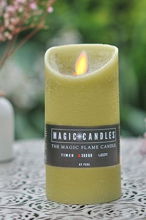 Светодиодная свеча с имитацией пламени ШАНДЕЛЬЕ: ТРАВЫ, колышущийся язычок, мерцающая, 15 см, батарейки, Peha Magic