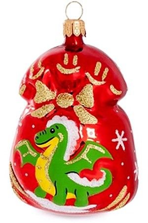 Ёлочная игрушка формовая дракон, ЛУЧШИЙ Я ПОДАРОЧЕК, стекло, красный, 80 мм, Елочка