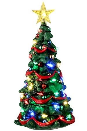 Декоративная фигурка 'Городская елка', полистоун, подсветка, 13 см, батарейки, LEMAX