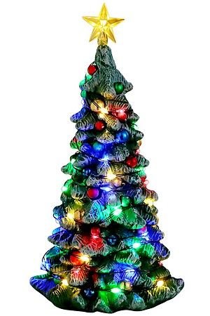 Декоративная фигурка 'Городская елка', полистоун, подсветка, 17 см, батарейки, LEMAX