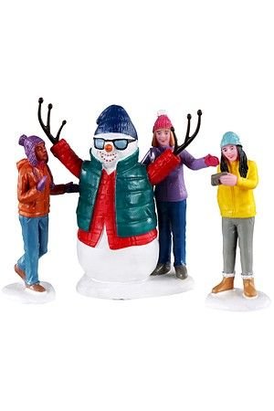 Набор фигурок 'Селфи со снеговиком', полистоун, 8 см, 3 шт., LEMAX