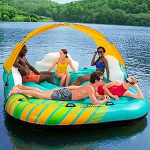 Надувной плот-остров Sunny Lounge для отдыха на воде, 291х265х83 см, BestWay