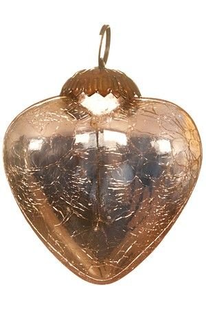 Ёлочная игрушка Сердце КОРДЕЛЬ, стекло, 8 см, подвеска, Kaemingk