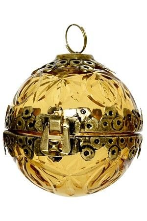 Ёлочный шар - шкатулка КОРОЛЕВСКИЕ ТАЙНЫ, стекло, золотой, 9 см, подвеска, Kaemingk