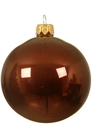 Елочный шар ROYAL CLASSIC стеклянный, глянцевый, цвет: каштановый, 150 мм, Winter Deco