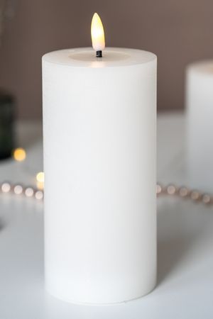 Светодиодная свеча оплавленная МАГИЯ ВОСКА, белая, мерцающий огонёк, "натуральный фитилек", 7.5х15 см, Peha Magic