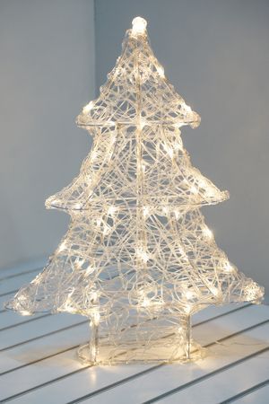 Светящаяся ёлка БРИЙЕ, акриловые нити, 70 тёплых белых мини LED-огней мерцающих, 72 см, таймер, уличная, Kaemingk