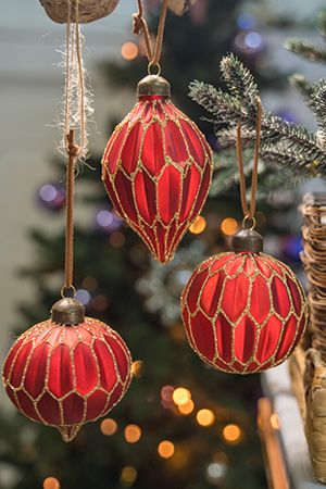 Набор стеклянных шаров НИДАБЕЛЬ, красный, 8-11 см, 12 шт, Winter Deco