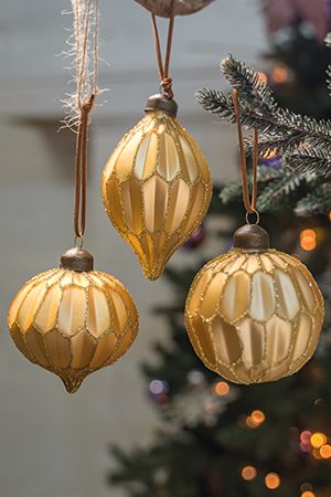 Набор стеклянных шаров и украшений НИДАБЕЛЬ, жёлтый, 8-11 см, 12 шт., Winter Deco