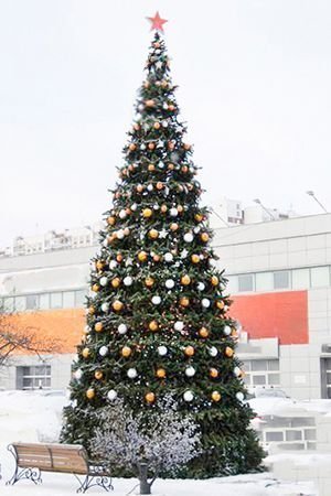 Уличная елка Уральская 14 м каркасная, ПВХ, GREEN TREES