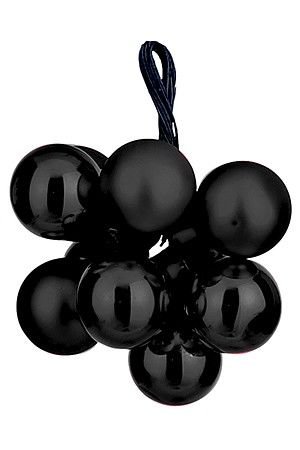 Гроздь из шариков БАБИОЛЬ, стекло, чёрный, 10 шт. по 2 см, Edelman