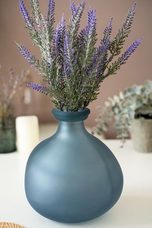 Декоративная ваза ПИНТО, стекло, серая, матовая, 18 см, Edelman