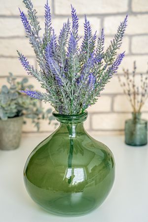 Декоративная ваза ПИНТО, стекло, зеленая, прозрачная, 18 см, Edelman