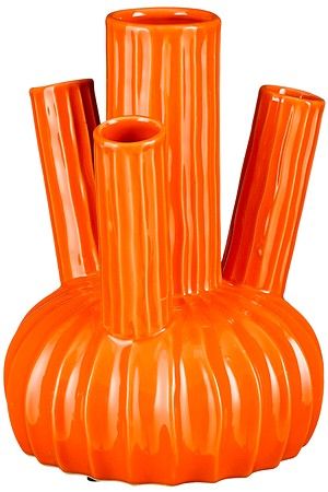 Декоративная ваза ФЕЛИПЕ, керамика, оранжевая, 27х20 см, Edelman