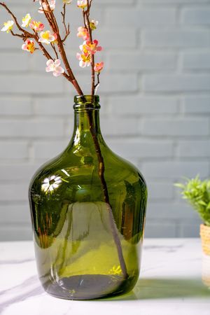 Декоративная ваза-бутыль ДИЕГО, стекло, зелёная, 30 см, Edelman